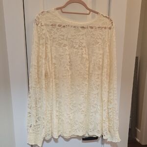 Torrid Cream Lace Blouse
